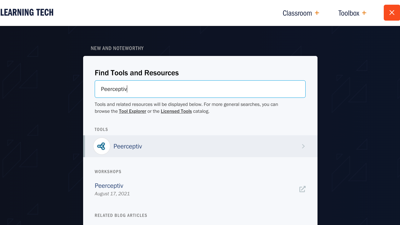 An image of Learning Tech's new spotlight search feature.